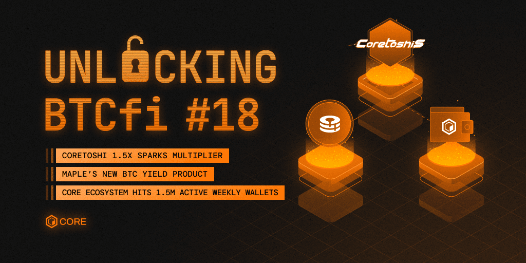 Unlocking BTCfi #18: stCORE, Coretoshi Ignition Boost, and Maple’s 550 BTC Milestone