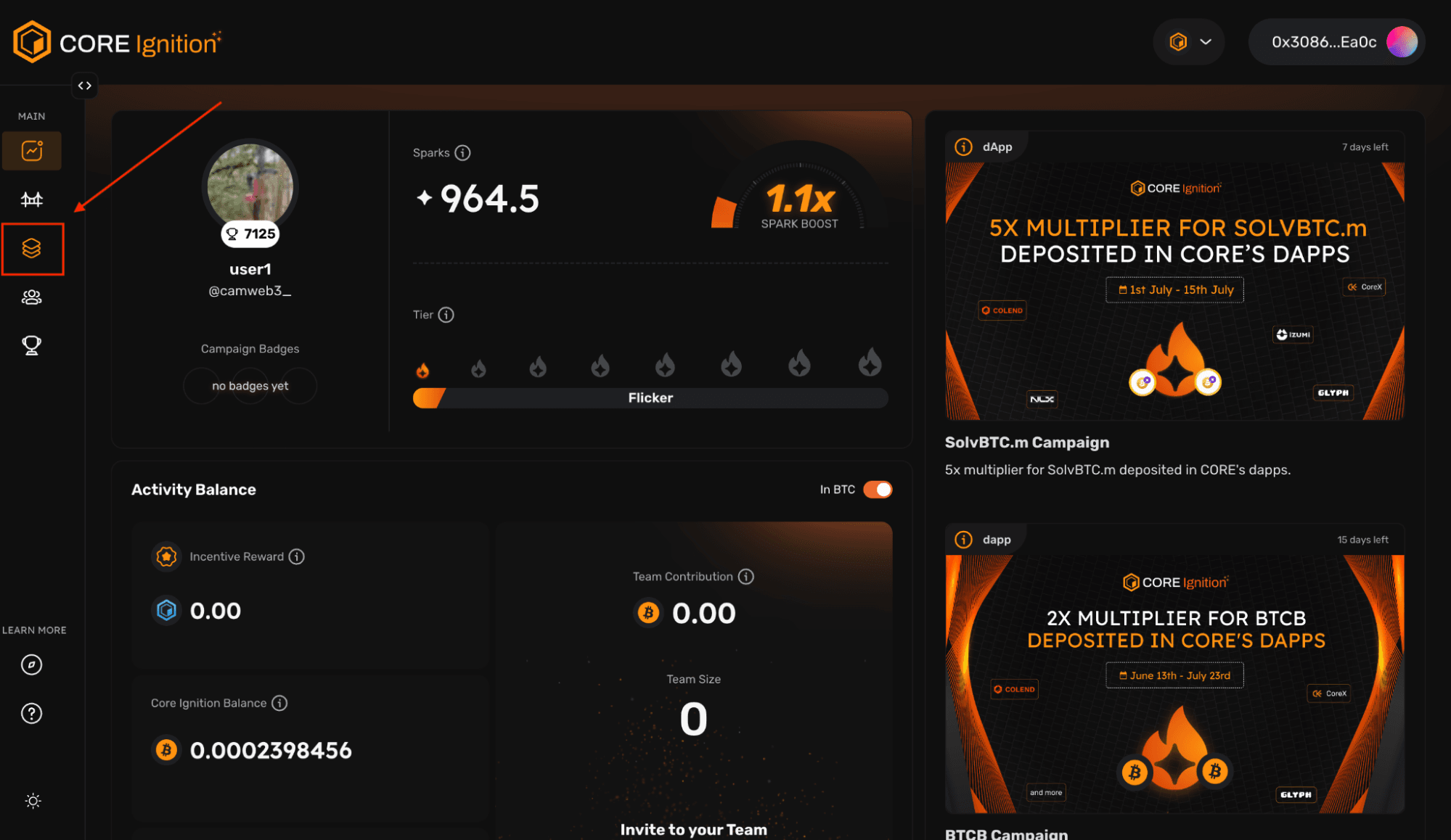 Core Ignition Discover Core dApps