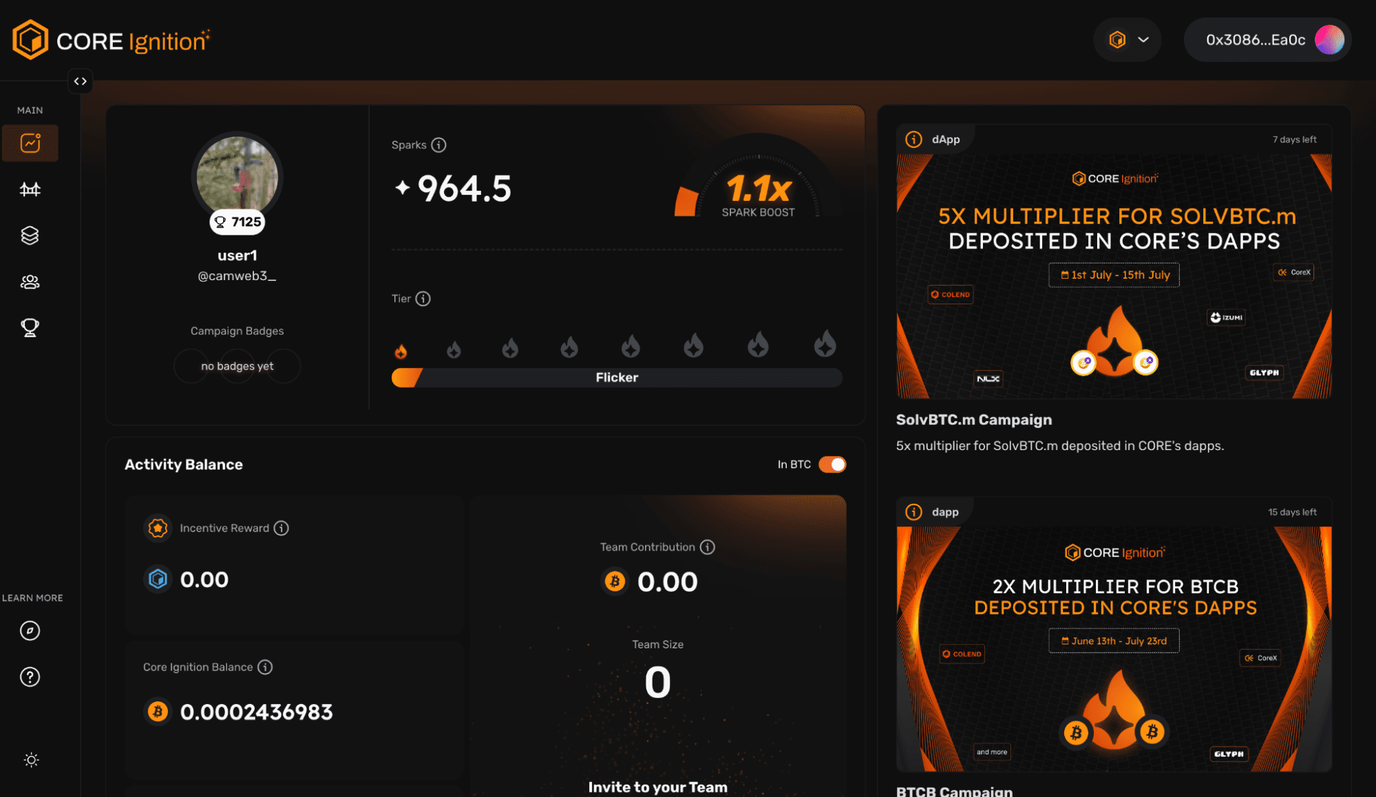 Core Ignition Dashboard