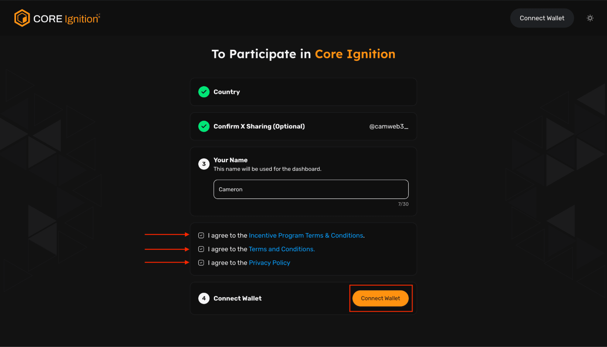 Core Ignition (Terms and Conditions)
